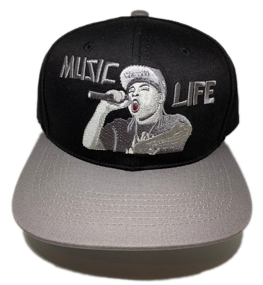 “MUSIC LIFE” Embroidered Snap Back